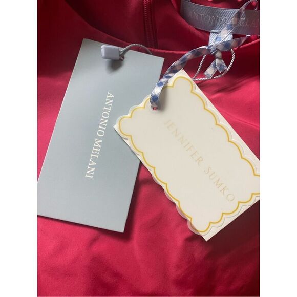 Antonio Melani Jennifer Sumko Rachel Taffeta Capelet Pink Midi Dress NWT Size 4 - Picture 12 of 13